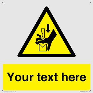 Custom warning hand crushing between press brake tool